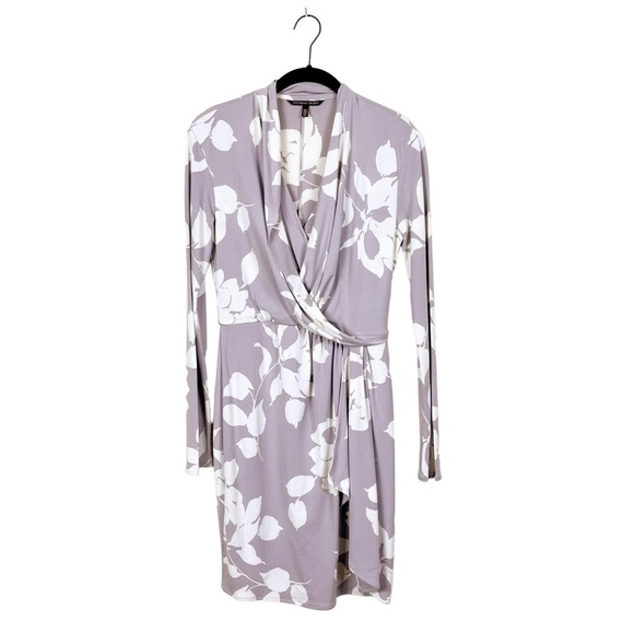 Victoria's Secret Floral Rose Taupe Long Sleeve Draped Dress Stretch Size Small - Picture 1 of 6